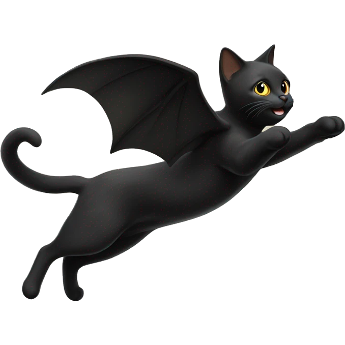 black cat flyin emoji