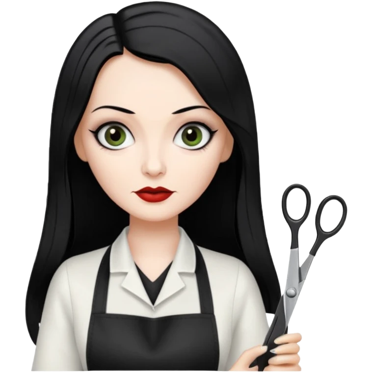 morticia addams hairdresser emoji