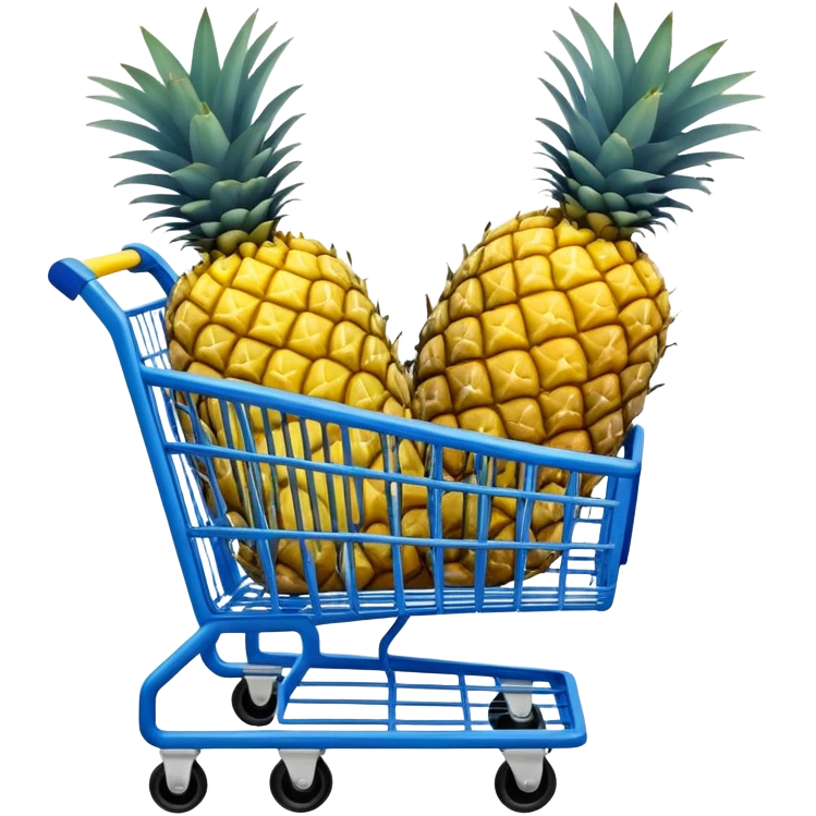 pineapples in a blue Shopping cart  emoji