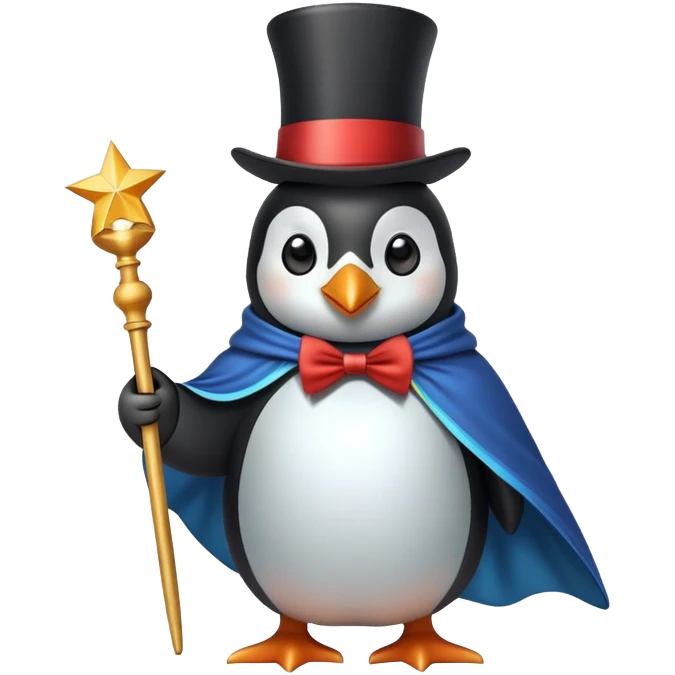 Pingüino mago emoji