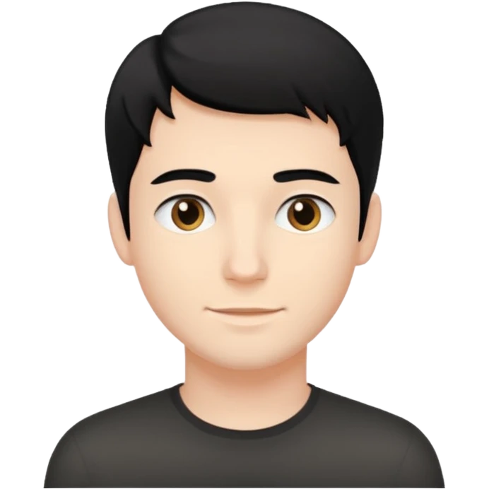 Joven blanco de buena parecencia cabello negro emoji