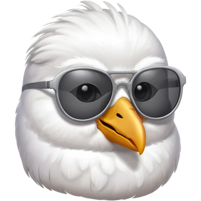A seagull head with sunglasses emoji
