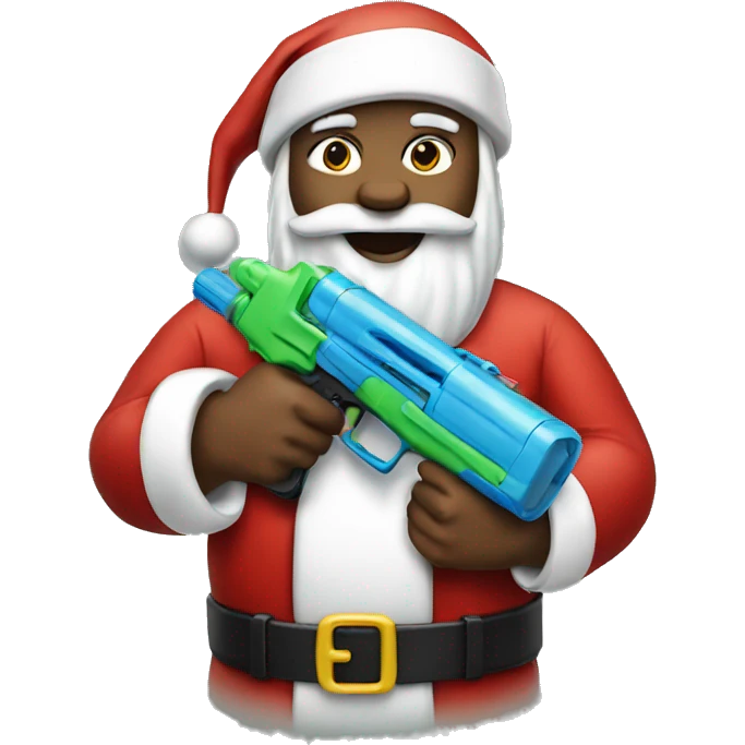 Santa holding a Watergun emoji