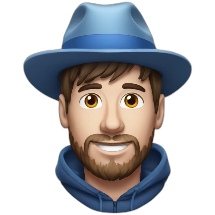 Messi with hat chrismas emoji