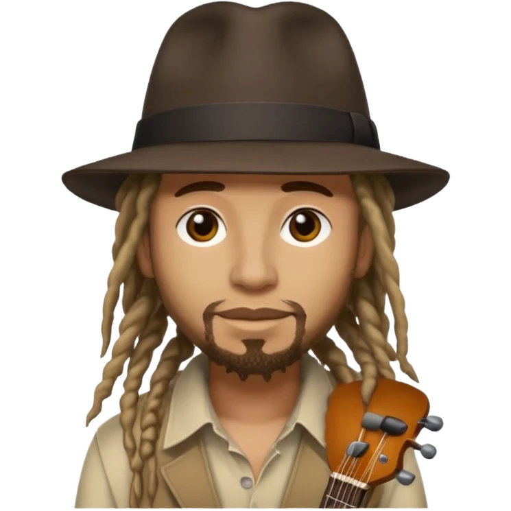 Musician with dreadlocks and fedora emoji