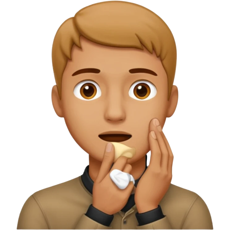Man with Hand fully around throat emoji
