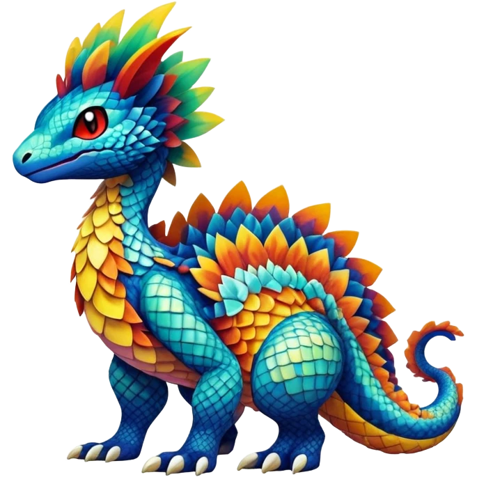 Colorful Exotic Pokémon-Fakémon-hybrid-creature (full body) emoji