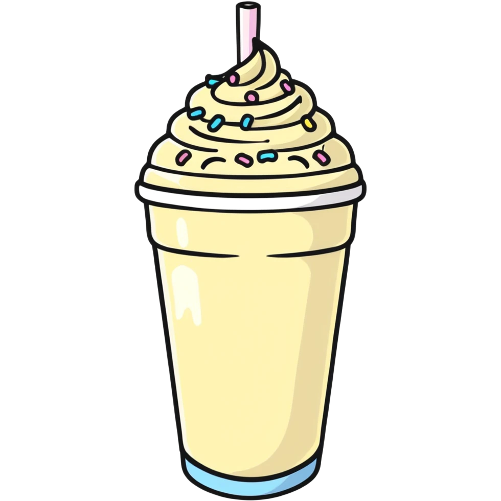 vanilla milkshake with sprinkles emoji