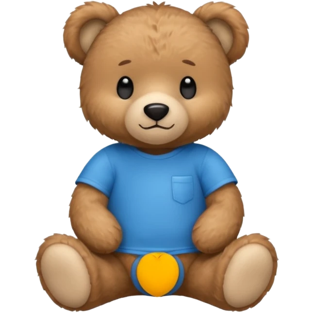 teddy bear wearing a blue tshirt emoji