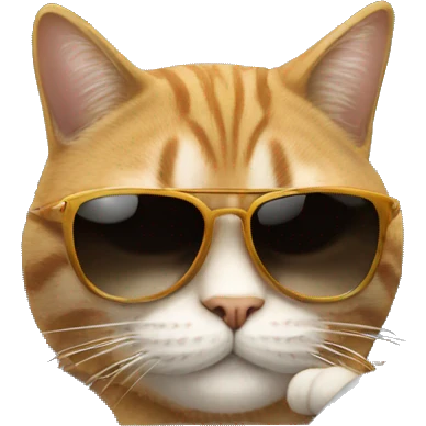 A cool cat sitting in the car wearing sunglasses  emoji