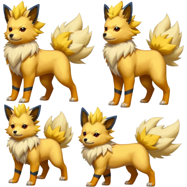Manectric-Jolteon-Pyroar-Luxray-Flareon-Arcanine-fusion (full body) emoji