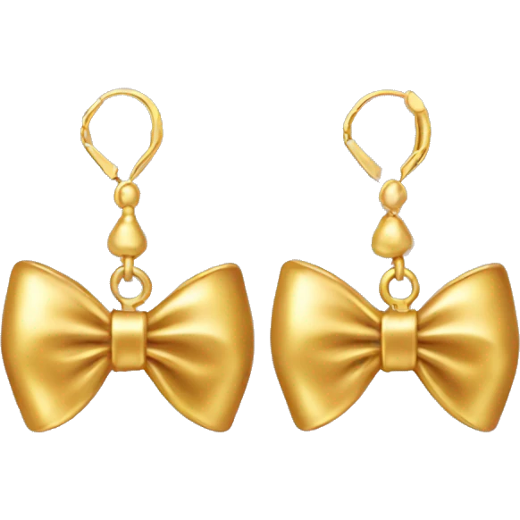 dangly gold bow earrings emoji