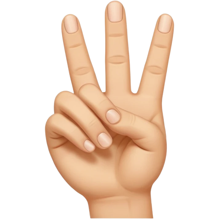 hand holding thumb and middle finger down making a N emoji