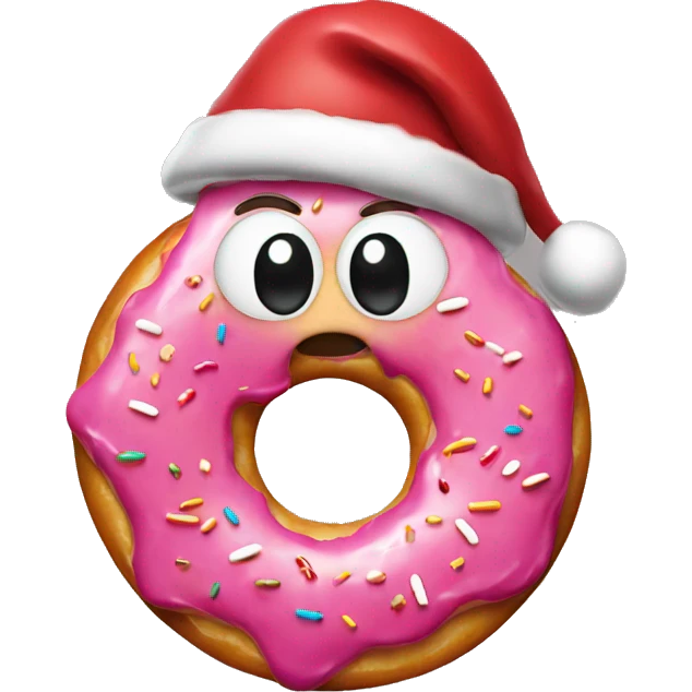 Donut with Santa hat emoji
