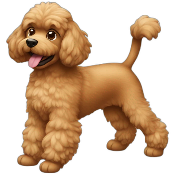 Caniche marron saltando emoji