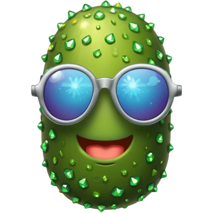 Pickle wearing sunglasses with sparkles  emoji