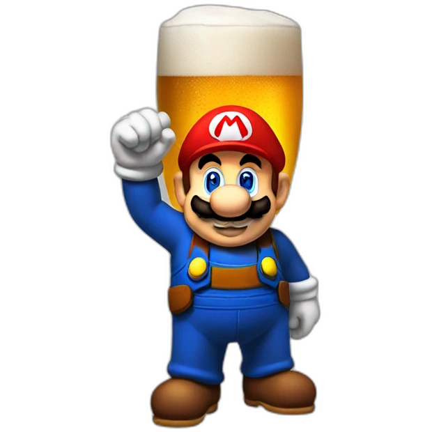 mario drink beer emoji