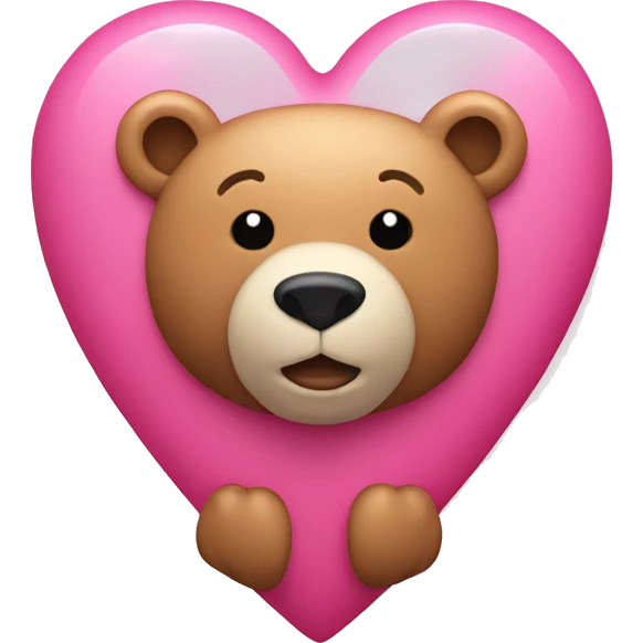pink heart with a bear emoji