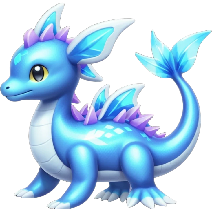 Shiny Colorful Iridescent Bioluminescent Glowing Neon Lapras-Meloetta-Vaporeon-Dialga-Suicune-fusion emoji