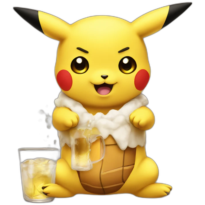 pikachu drunk emoji