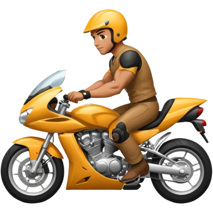 naked man riding sport motorcycle emoji