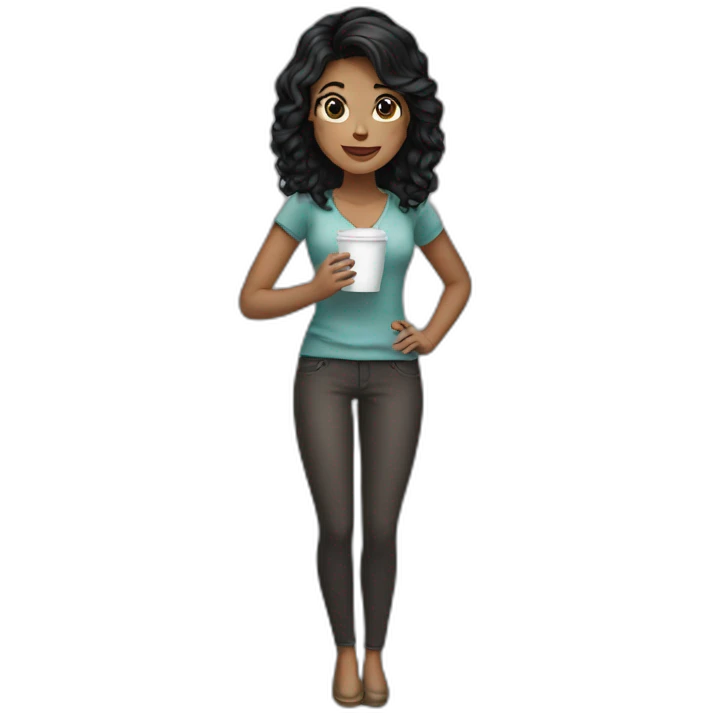 coffee-girl black hair emoji