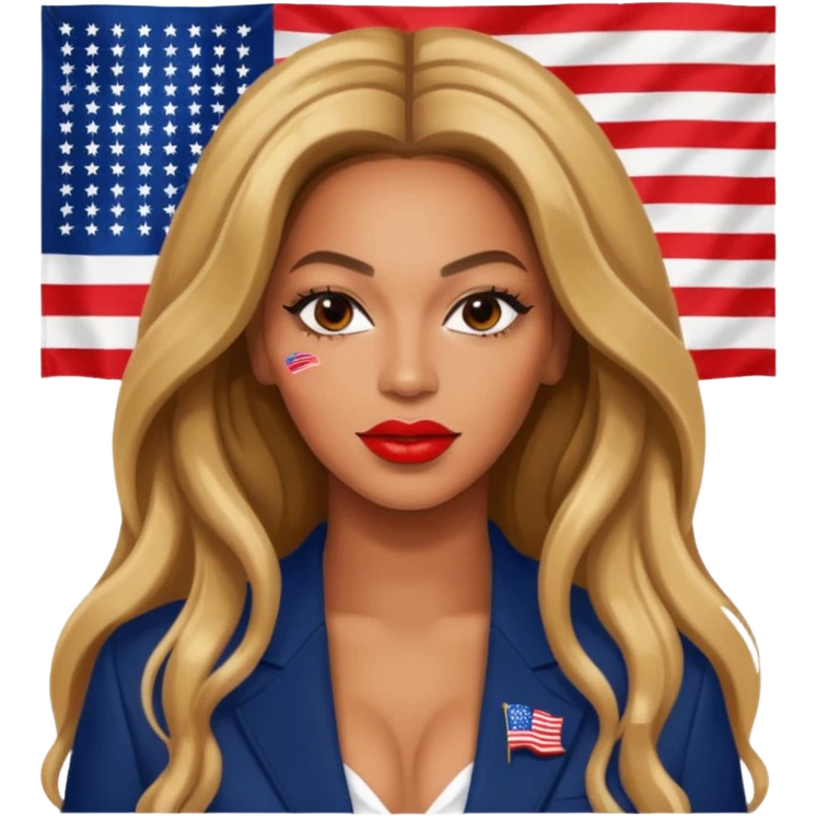 Beyonce with american flag emoji