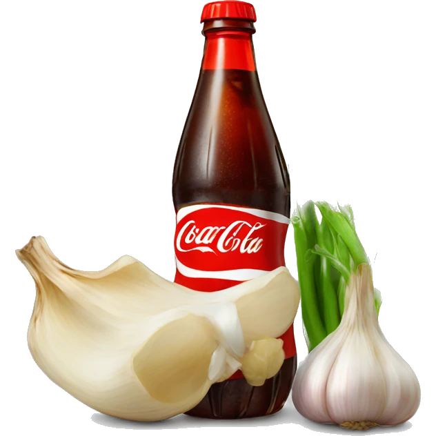 Coke with garlic emoji