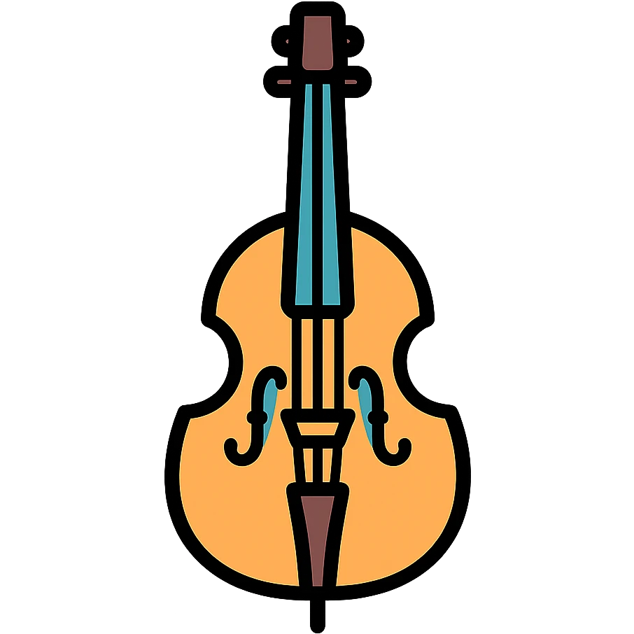 colored double bass musical instrument icon emoji