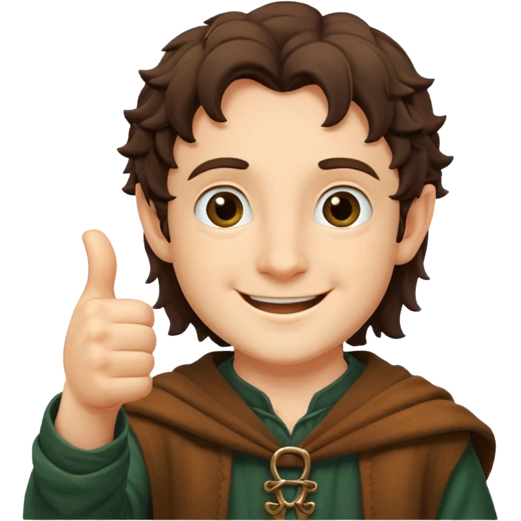 Frodo from lord of the ring doing a thumb up emoji