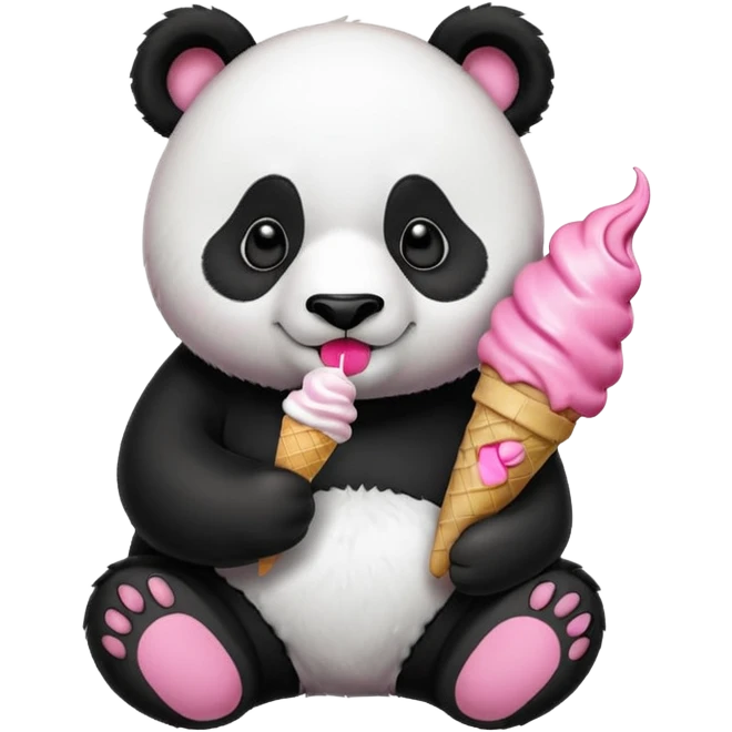 Panda eating ice cream emoji