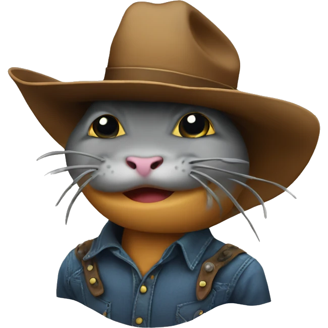 Catfish with a cowboy hat emoji