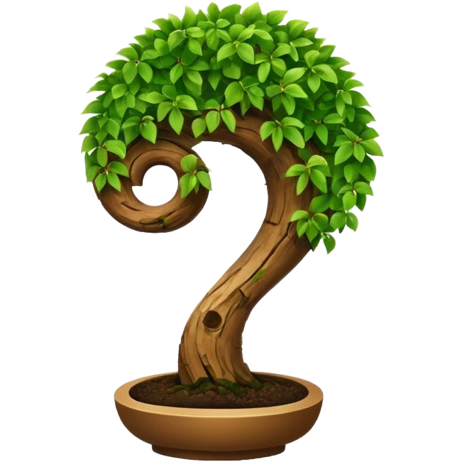 Bonzai with a question mark shape emoji