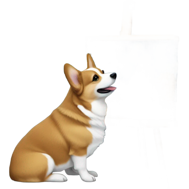 Corgi with starry night painting  emoji