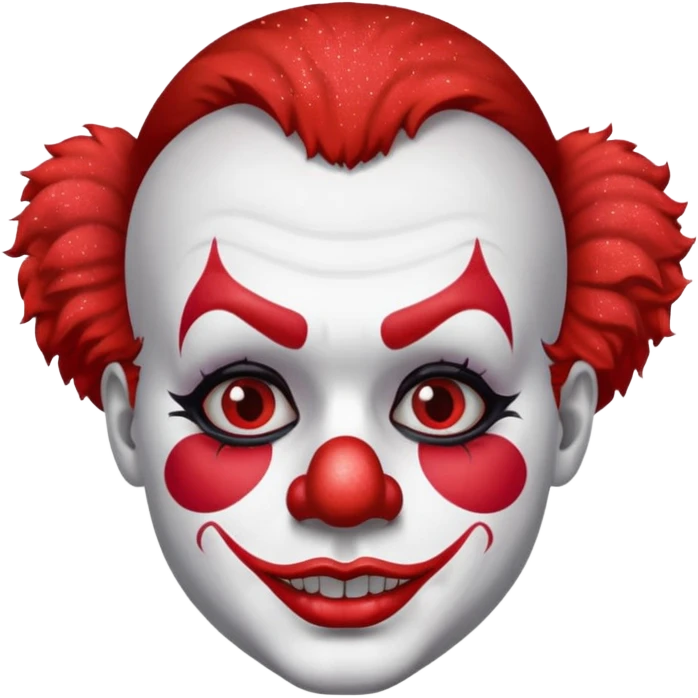 red glitter clown emoji