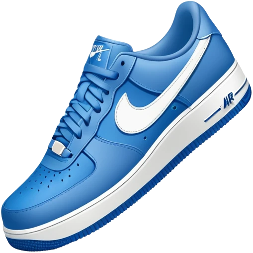 blue Nike Air Force 1 sneakers with white swoosh logo emoji