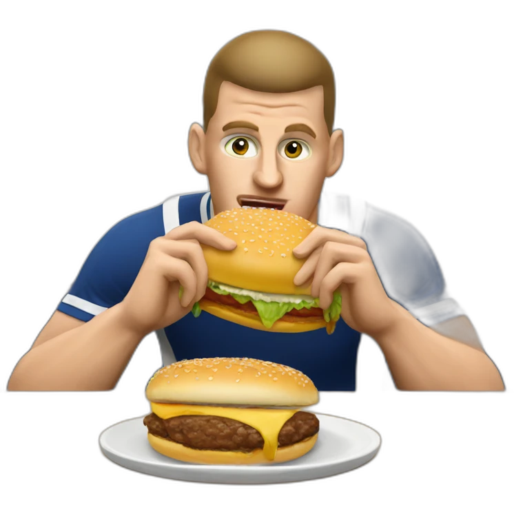 nikola jokic eating hamburger emoji