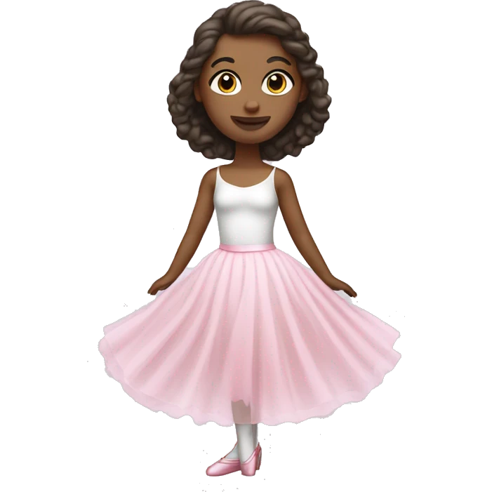 A ballerina with a big white skirt and pink shoes emoji