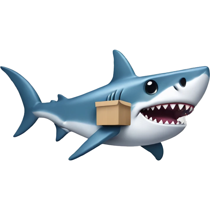 Shark with boxes emoji