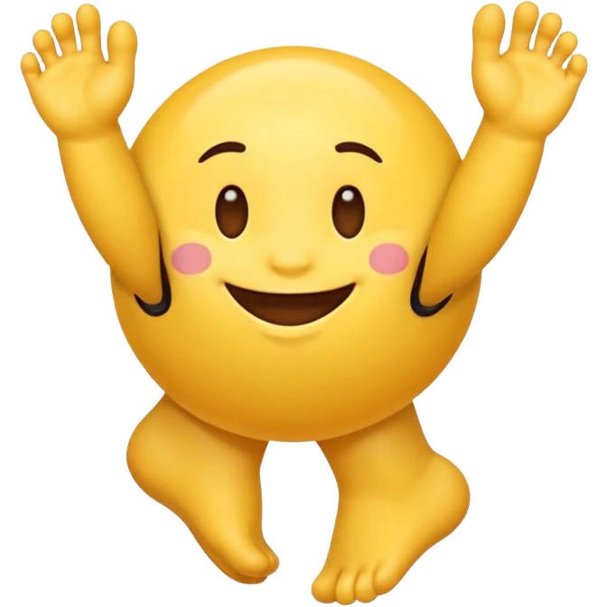 emoji character with feet out, playful pose emoji
