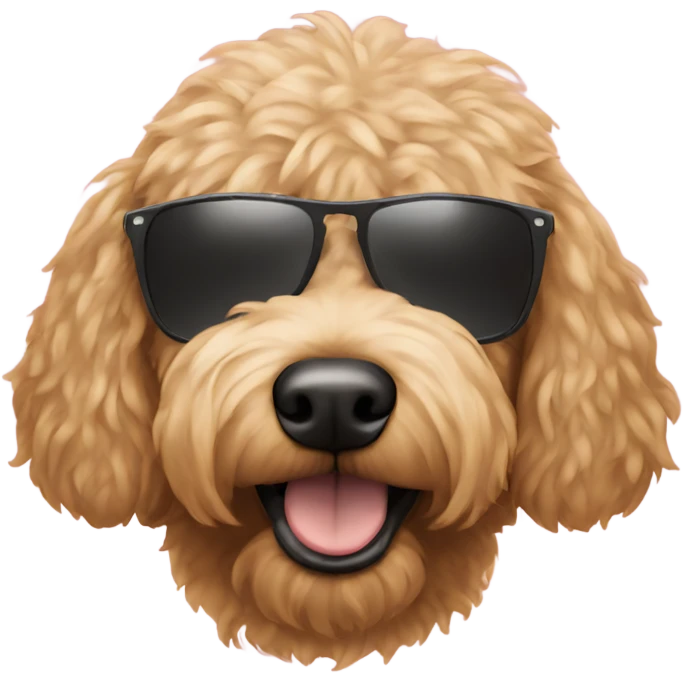 Golden doodle wearing sunglasses emoji