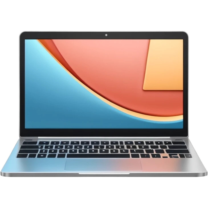 3D minimal icon of a premium laptop with a subtle color code #FF3D00 accent. Clean, modern, high-end tech style. emoji