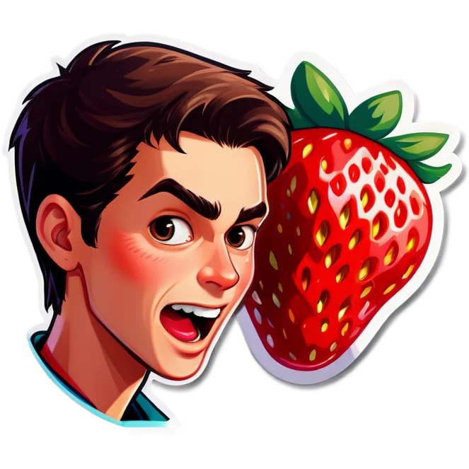 A person review a straberry  emoji
