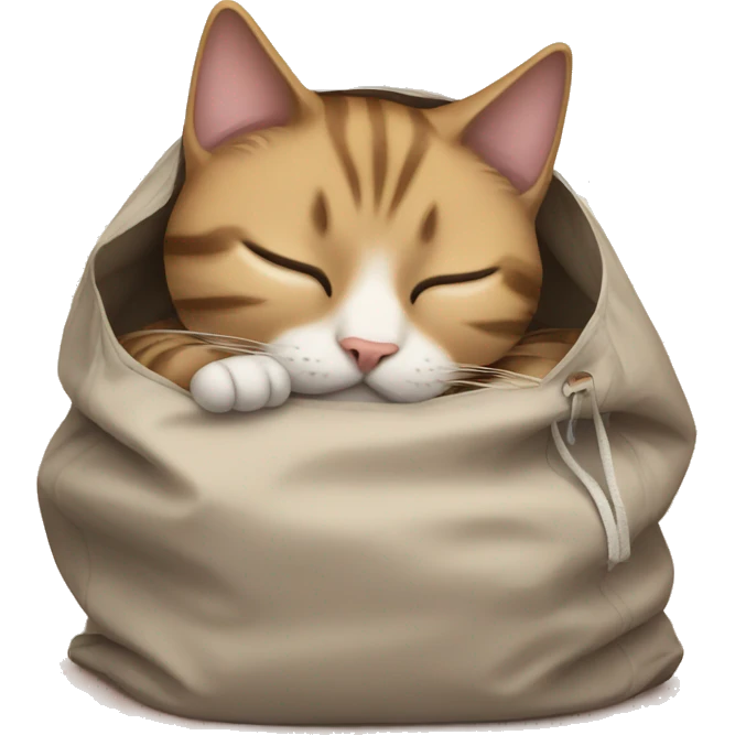 Cat sleep on bag emoji