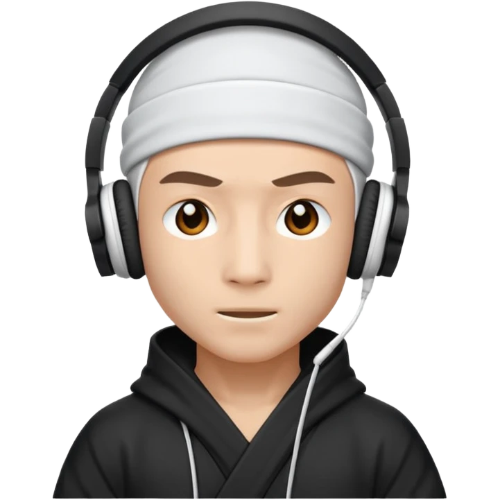 ninja with white headphone emoji
