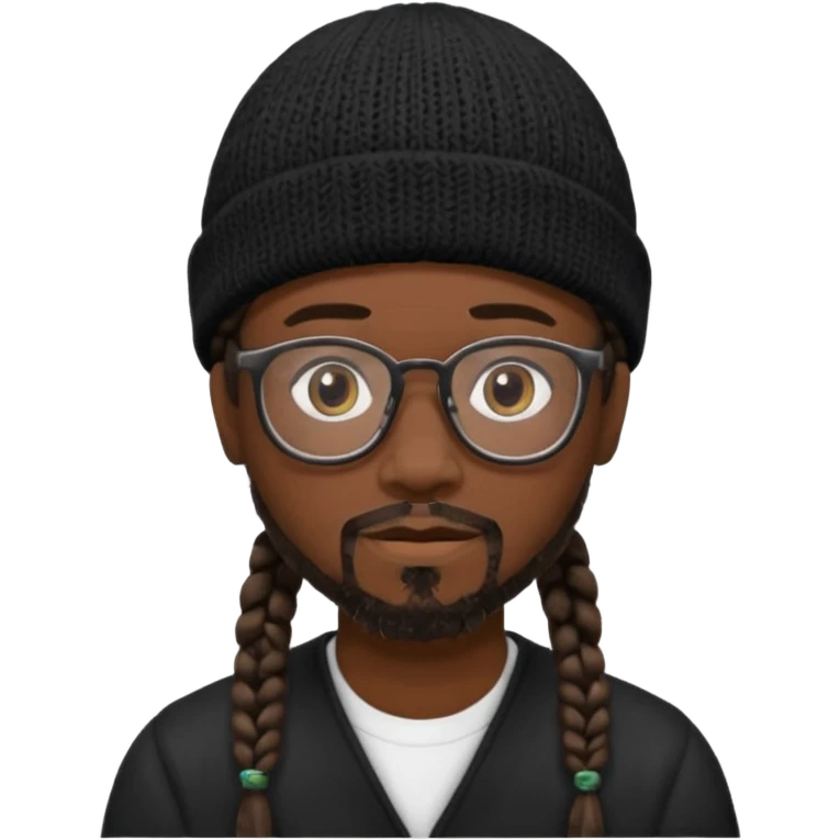 man with braids glasses beanie and goatee emoji