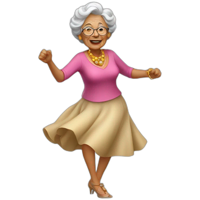 Old women dancing bachata  emoji
