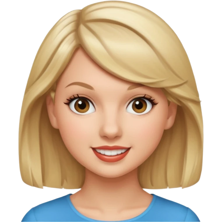 taylor swift face emoji like, smiling, just the head, round emoji