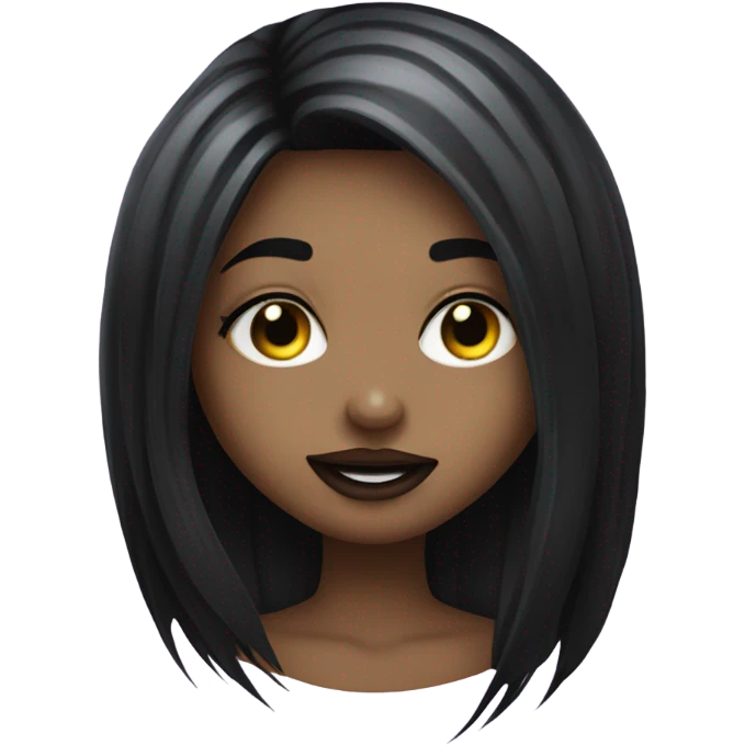  Goth girl smiley face with lashes and big lips emoji