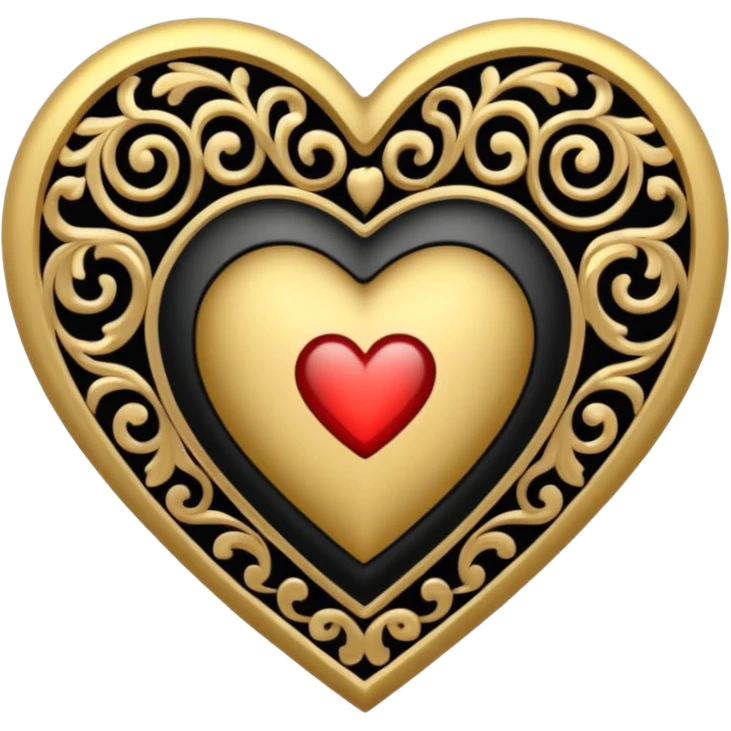 heart with black and gold filigree emoji